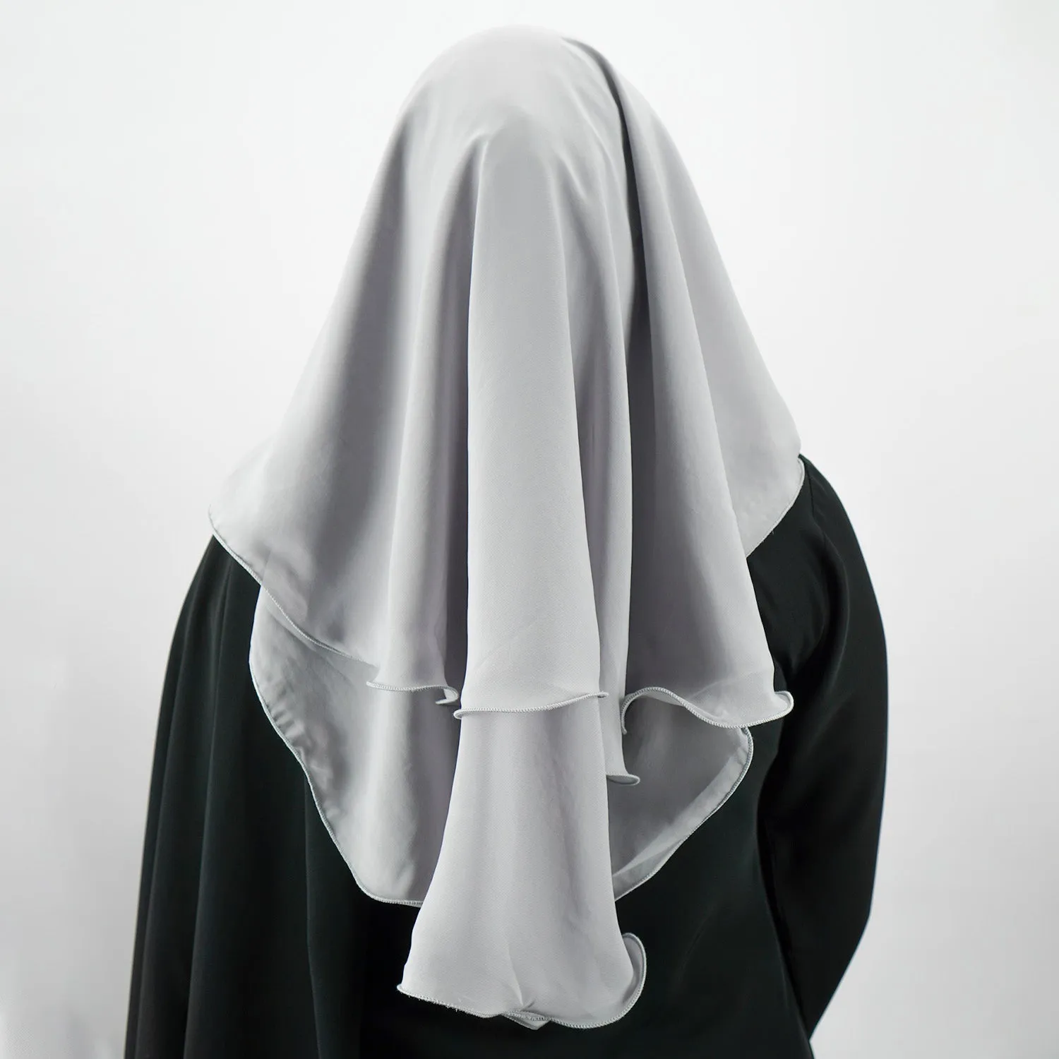 3 Layer Tie Back Niqab Grey