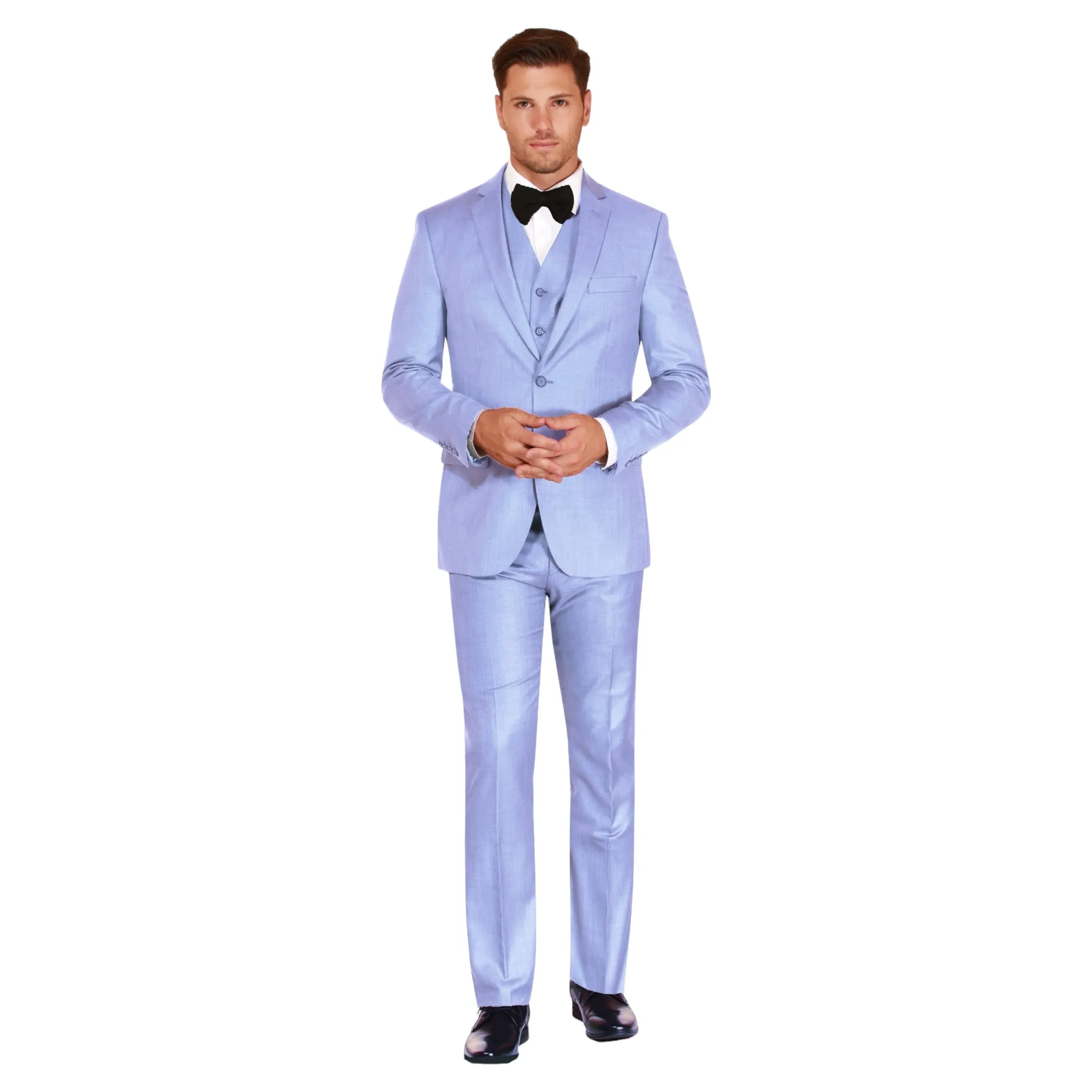 3pc Sky Sharkskin Suit