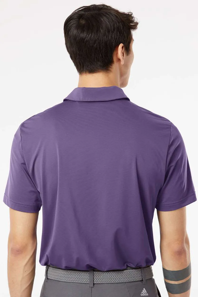 Adidas Mens Ultimate Moisture Wicking Short Sleeve Polo Shirt - Tech Purple