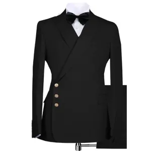 Aidase Formal Black 2 Piece Jacket Pants Sinle Breasted Peak Lapel Luxury Male Clothing Prom Party High Quality Men's Suits 2024