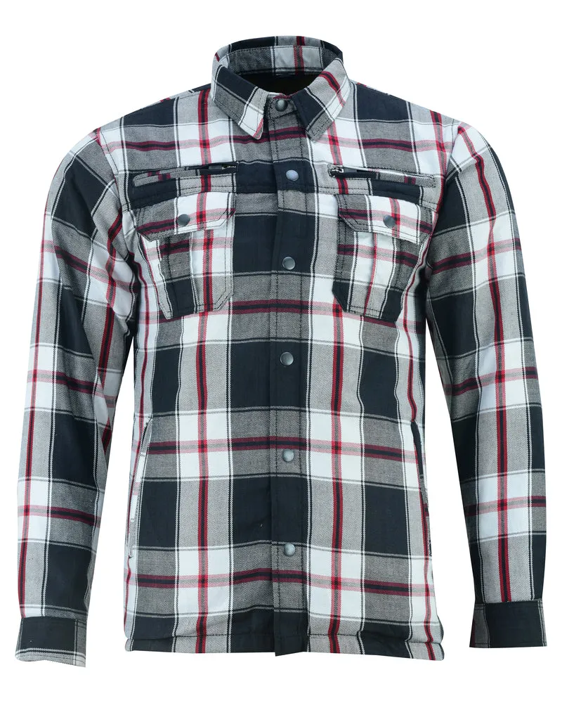 Armored Flannel Shirt - Black, White & Red