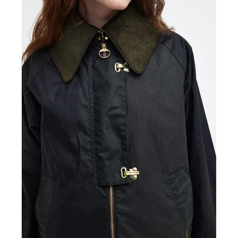 Barbour Patch Drummond Spey Ladies Wax Jacket - Fern/Archive Olive