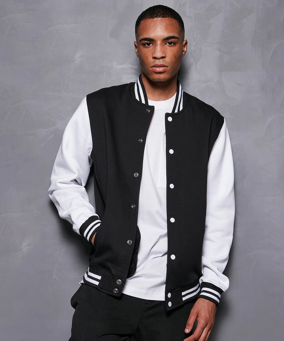 Basic college jacket | Black/White