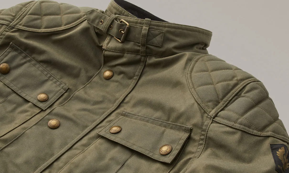 BELSTAFF BROOKLANDS ULTRACORE WAXED COTTON JACKET - OLIVE