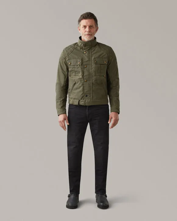 BELSTAFF BROOKLANDS ULTRACORE WAXED COTTON JACKET - OLIVE