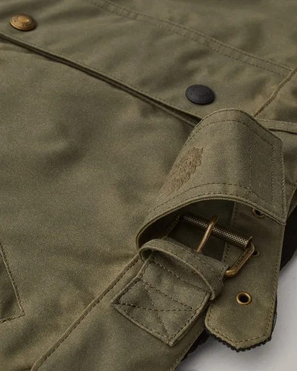 BELSTAFF BROOKLANDS ULTRACORE WAXED COTTON JACKET - OLIVE