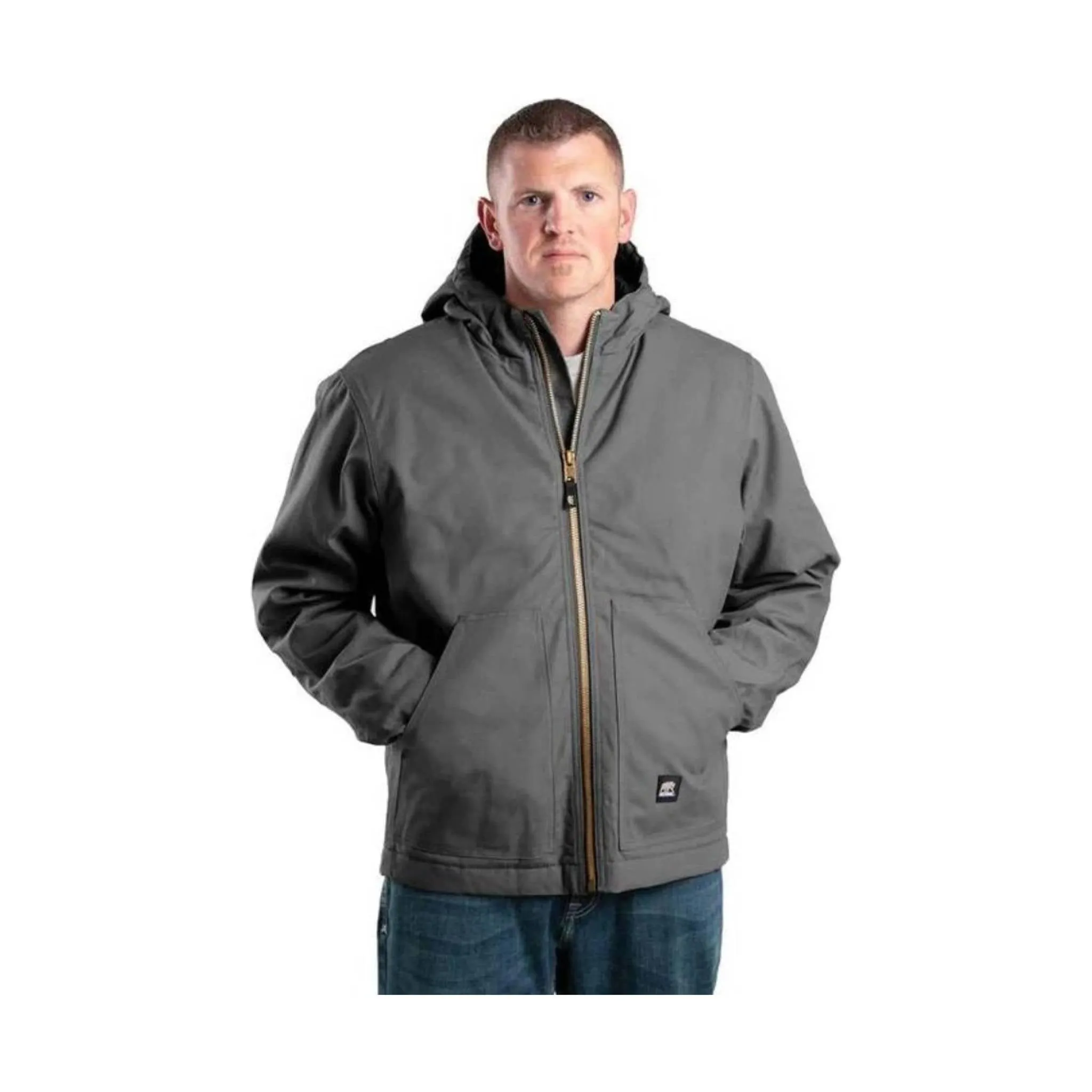 Berne Men's Heritage Duck Hooded Work Jacket - Slate