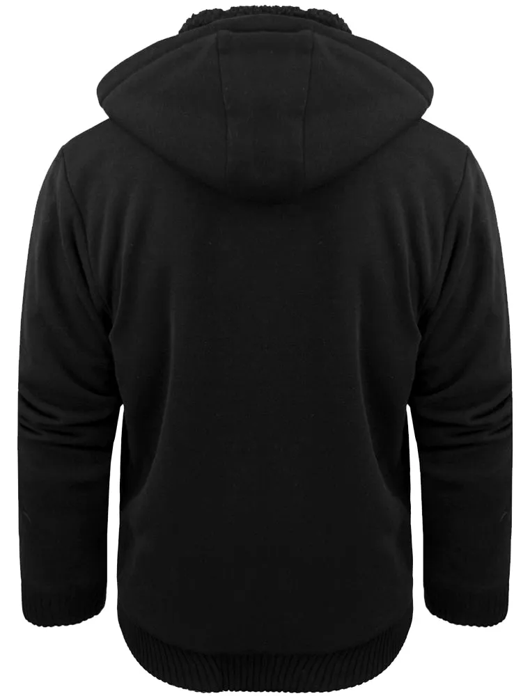 Bicker Utility Sherpa Lined Hoodie in Black - Dissident