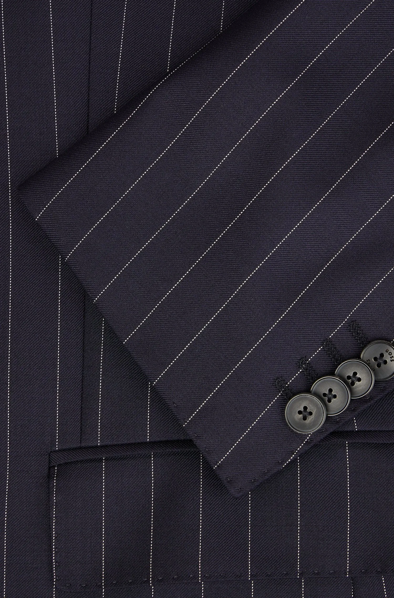 Boss 2 Piece Slim-fit Suit in Pinstripe Virgin Wool - Blue