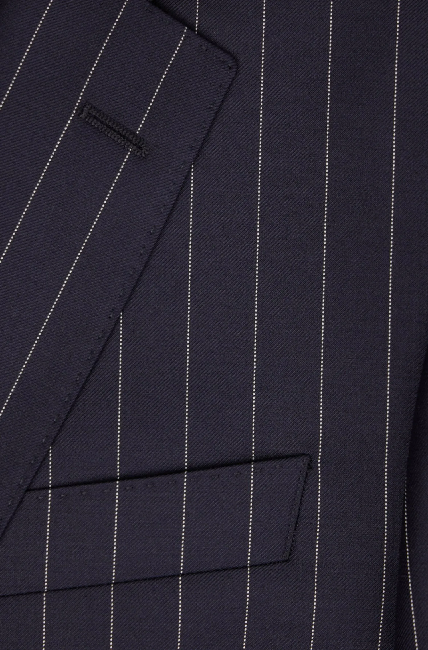 Boss 2 Piece Slim-fit Suit in Pinstripe Virgin Wool - Blue