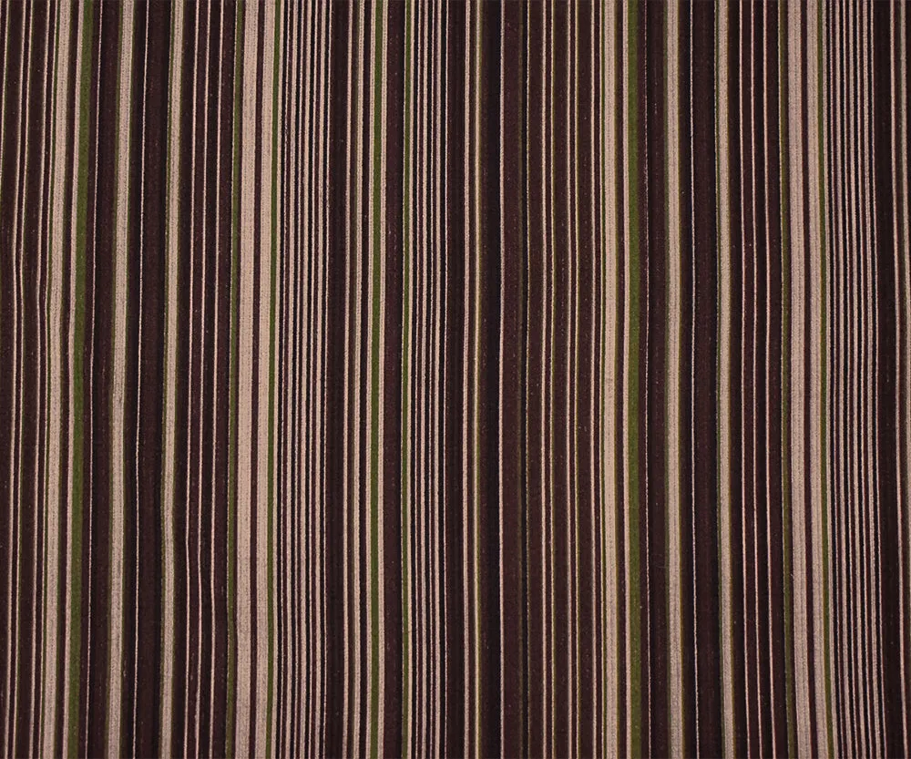 Brown-Beige-Green Polyester Stripe Printed Corduroy Woven Fabric