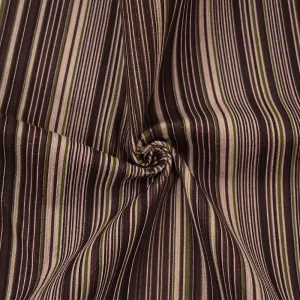 Brown-Beige-Green Polyester Stripe Printed Corduroy Woven Fabric