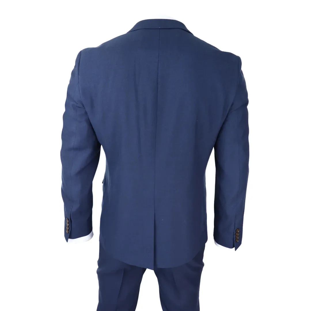 Calvin - Men's Navy 3 Piece Suit Formal Classic Wedding