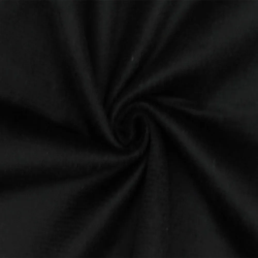 Cat Black Wool Cotton Brushed Back Double Weave Twill Coating Fabric