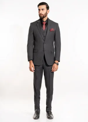 Charcoal Grey Stripes 3-Piece Suit