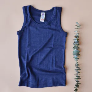 Child's Sleeveless School Vest - Wool/Silk - Navy (5-16y)