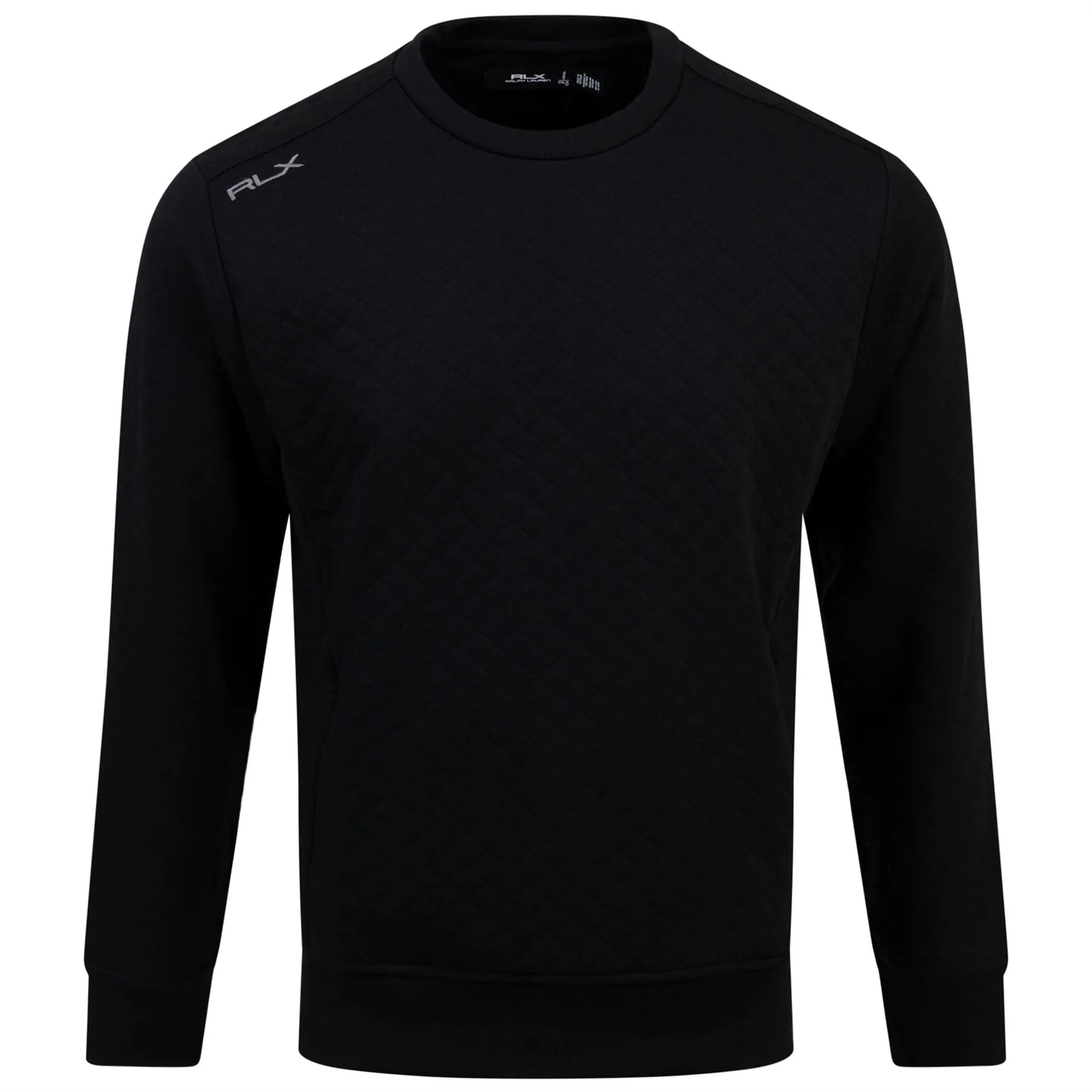 Classic Fit Quilted Double-Knit Pullover Polo Black - SS24