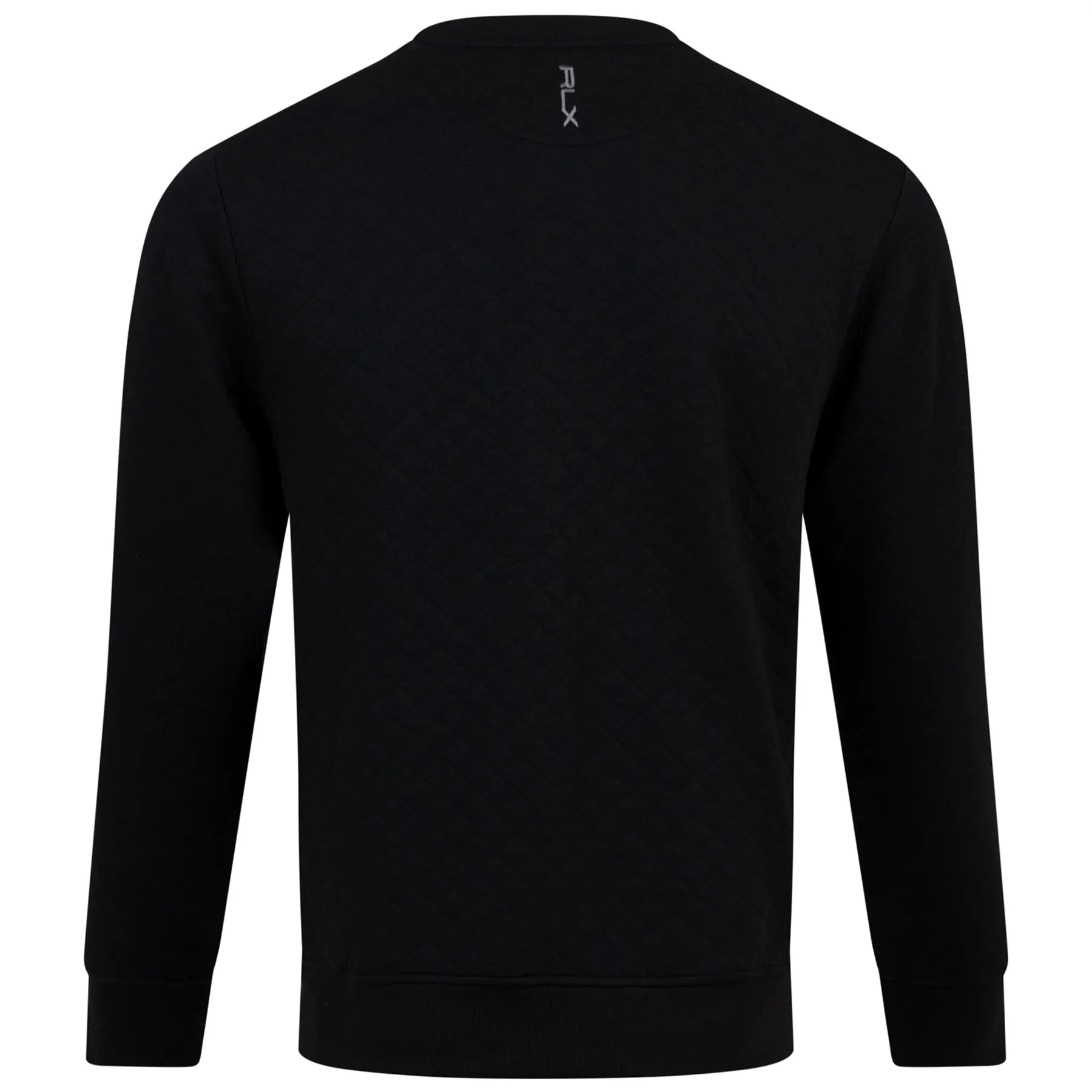 Classic Fit Quilted Double-Knit Pullover Polo Black - SS24