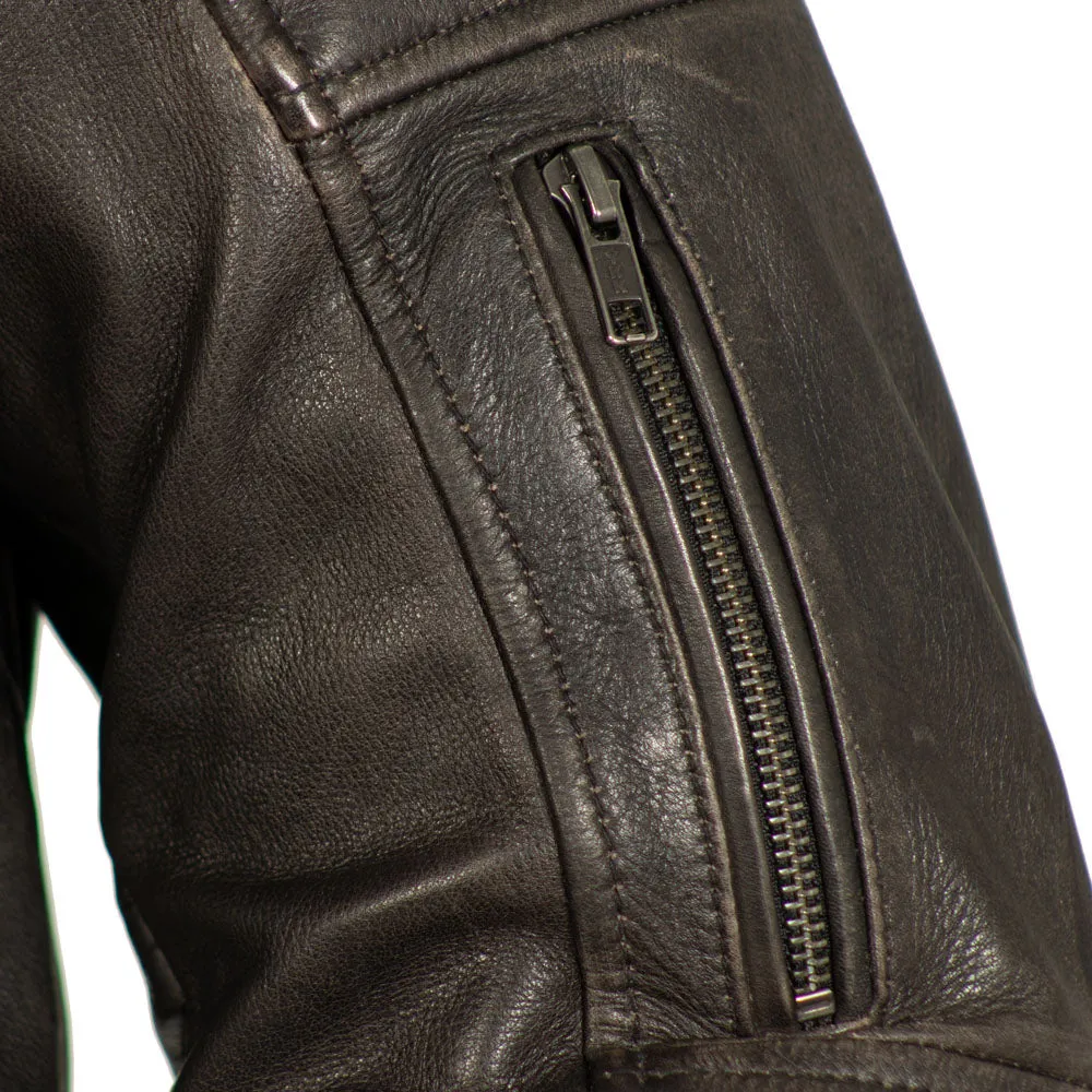 Commuter Men's Motorcycle Leather Jacket - Brown