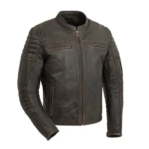 Commuter Men's Motorcycle Leather Jacket - Brown