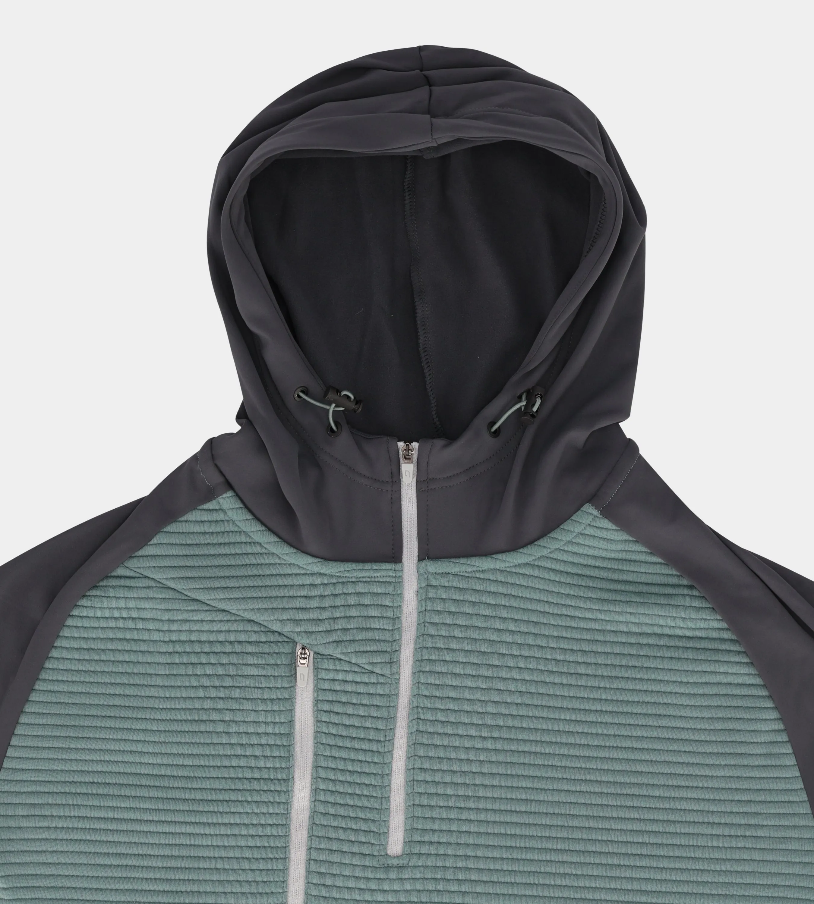 CONTRAST HOODIE - CHARCOAL/SAGE