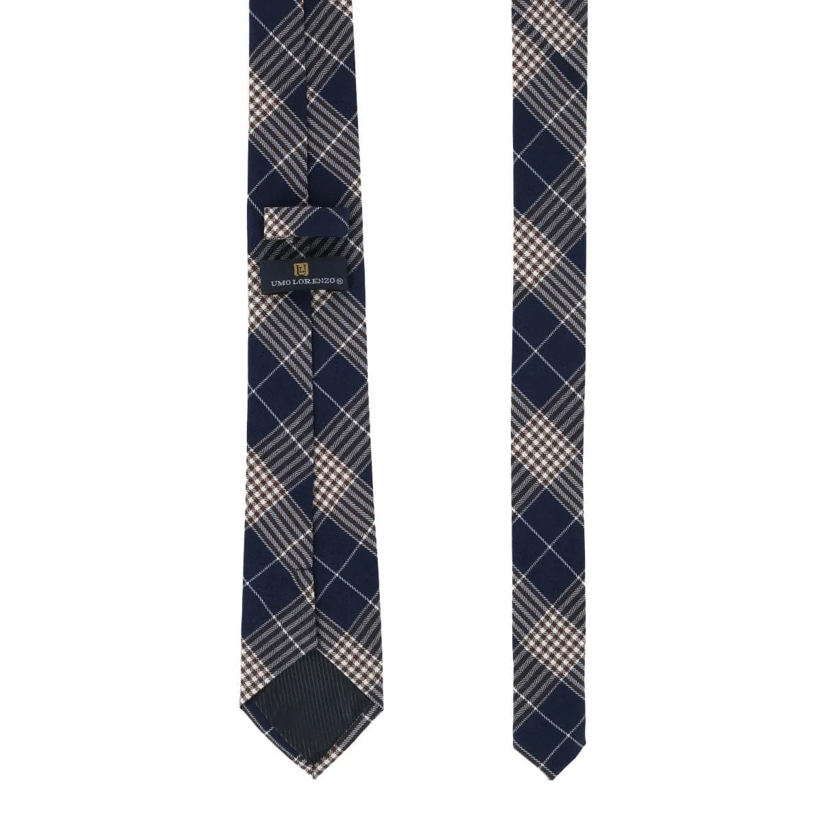 CTM® Men's Navy Cotton Checkered Tie