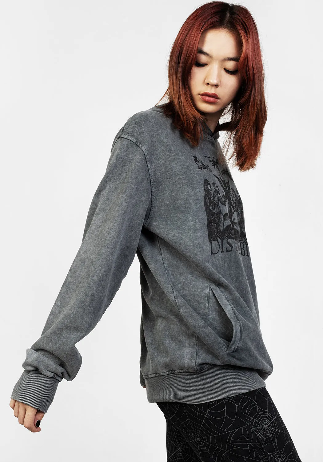 Devil Grey Acid Wash Pullover Hoody