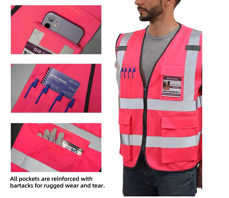 Dib Safety Reflective Vest - Pink