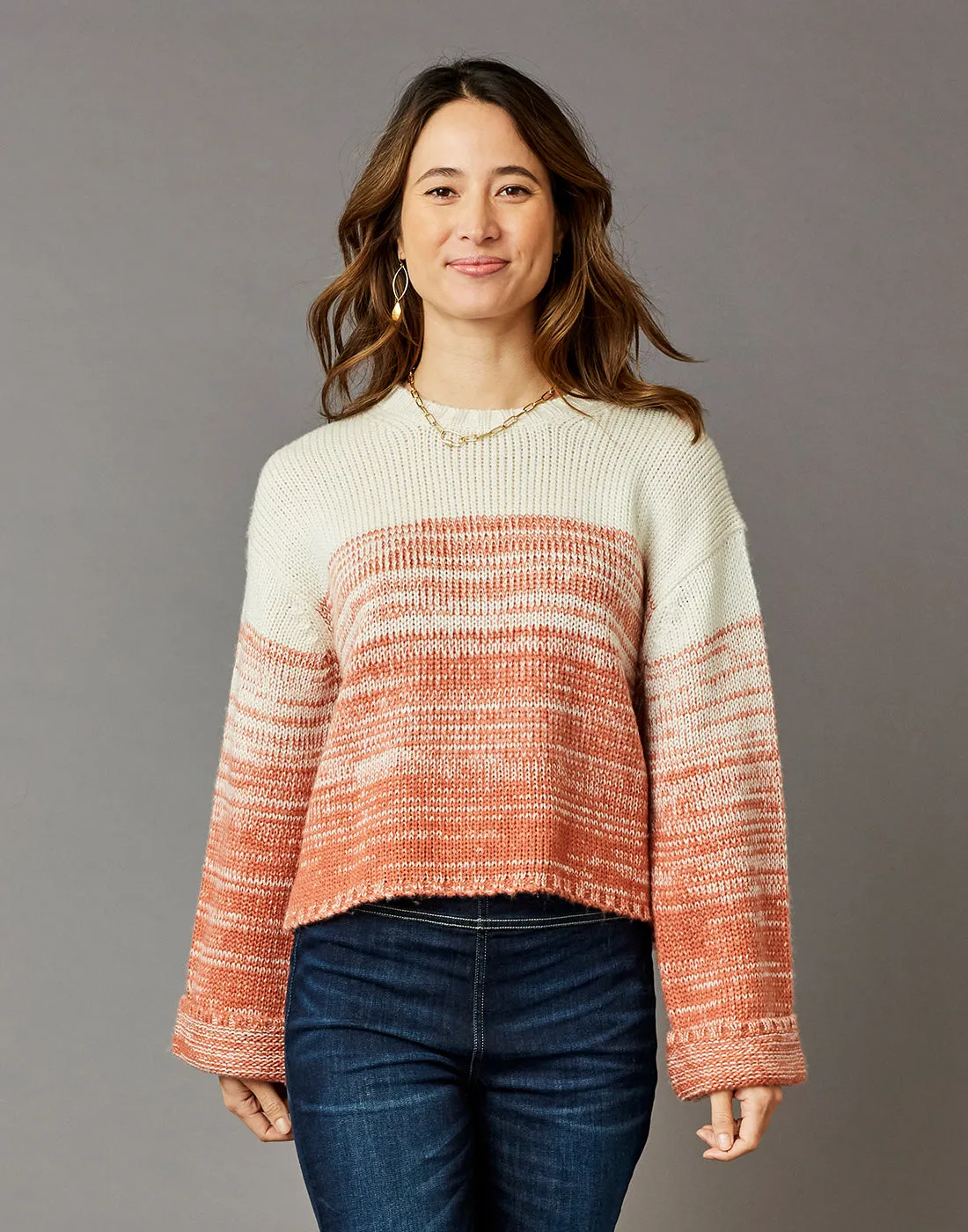 Estes Ombre Sweater: Red Clay Fade - FINAL SALE