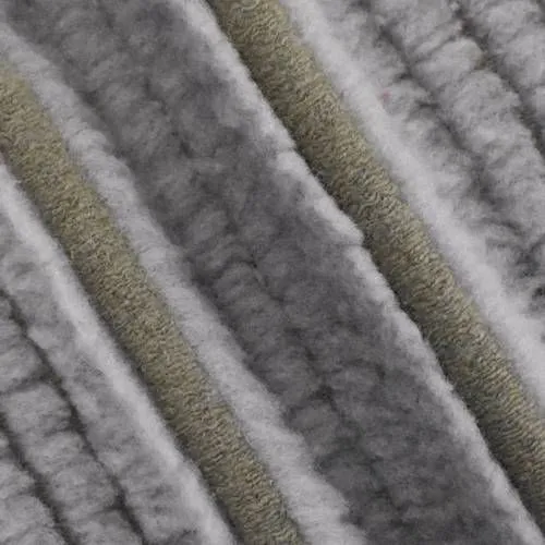 Fog Taupe/Brown Stripe Crepe Fleece Coating Fabric