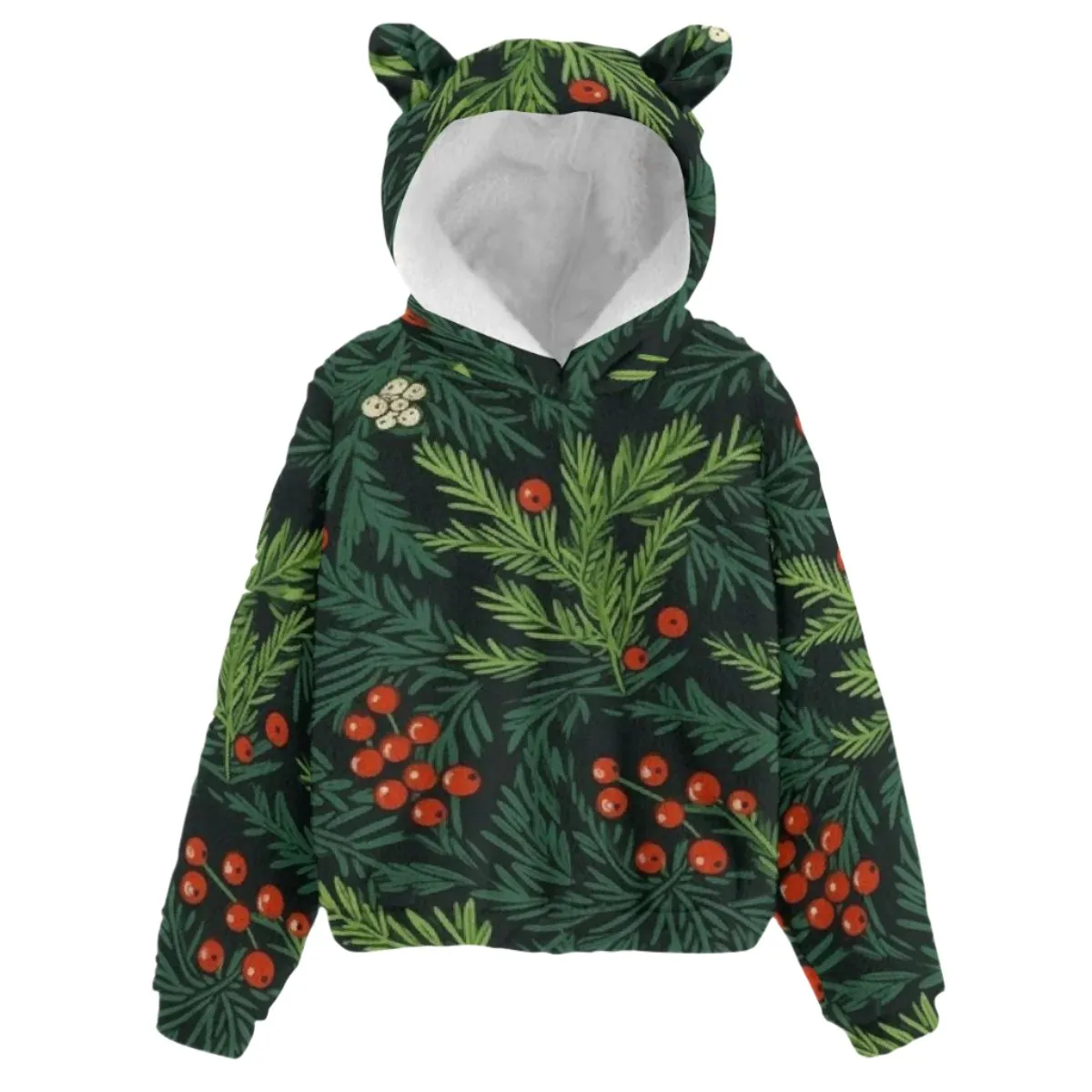 Forest Kid’s Borg Fleece Sweatshirt With Ear