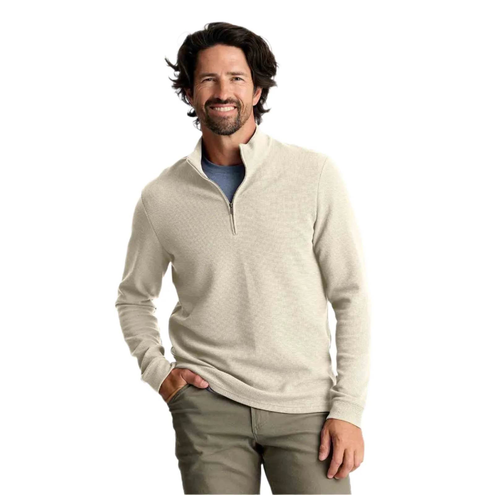 Free Fly Men's Waffle Quarter Zip Pullover