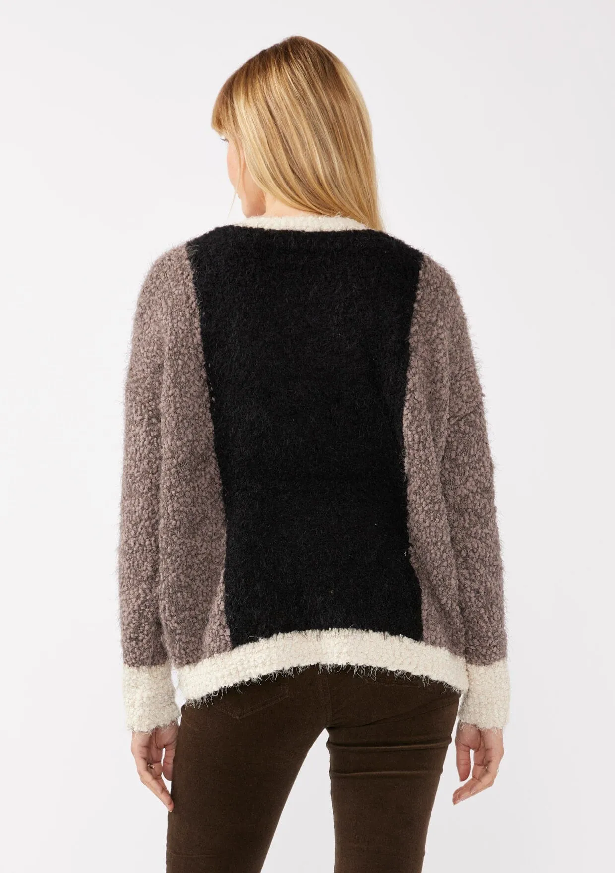 Fuzzy Love Colorblock Cardigan