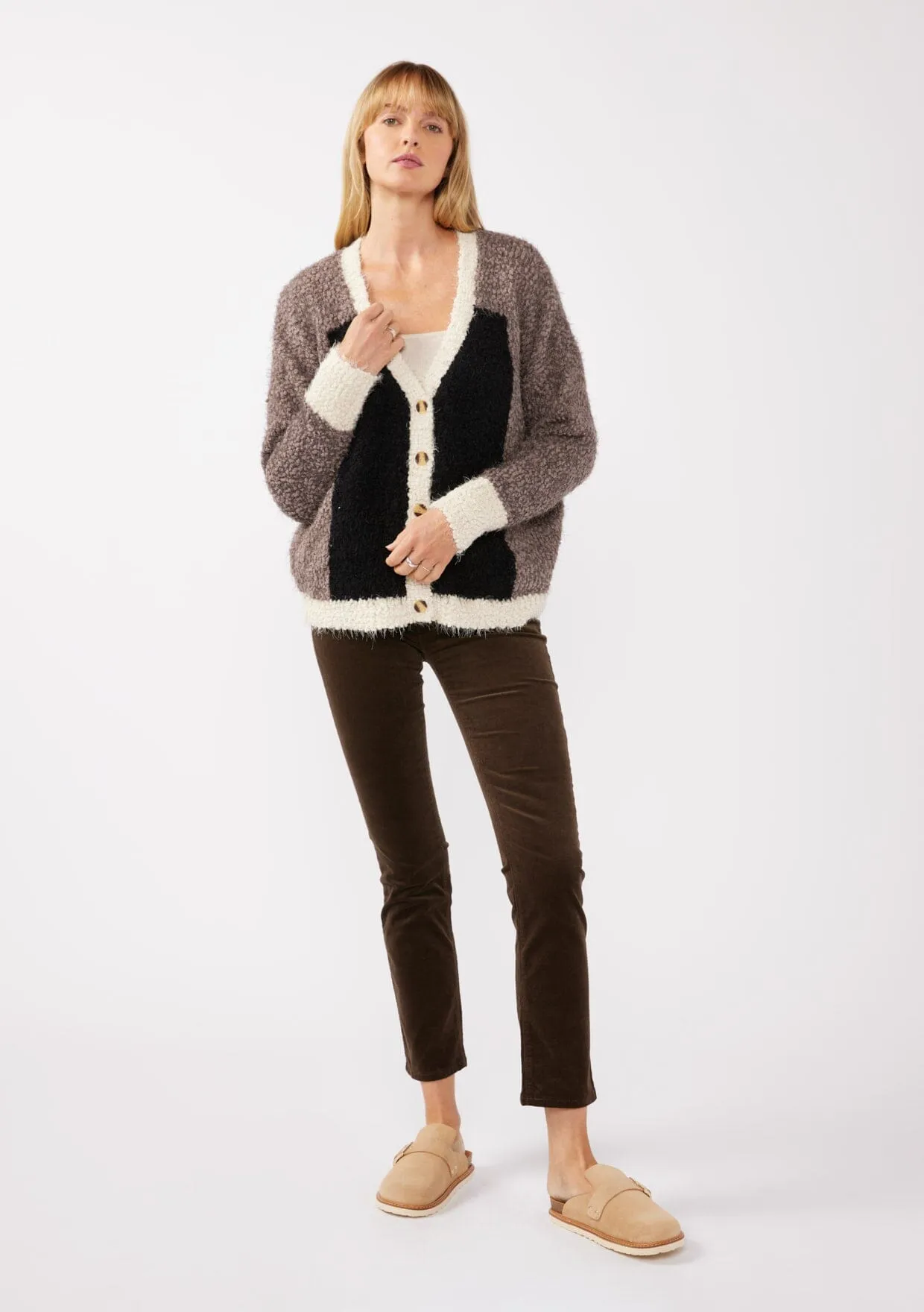 Fuzzy Love Colorblock Cardigan