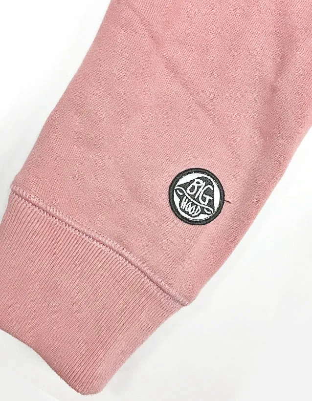 <A 000a110c>Fungolia Big Hood Fleece Zip-Up Hoodie - Plain (Dusty Pink)