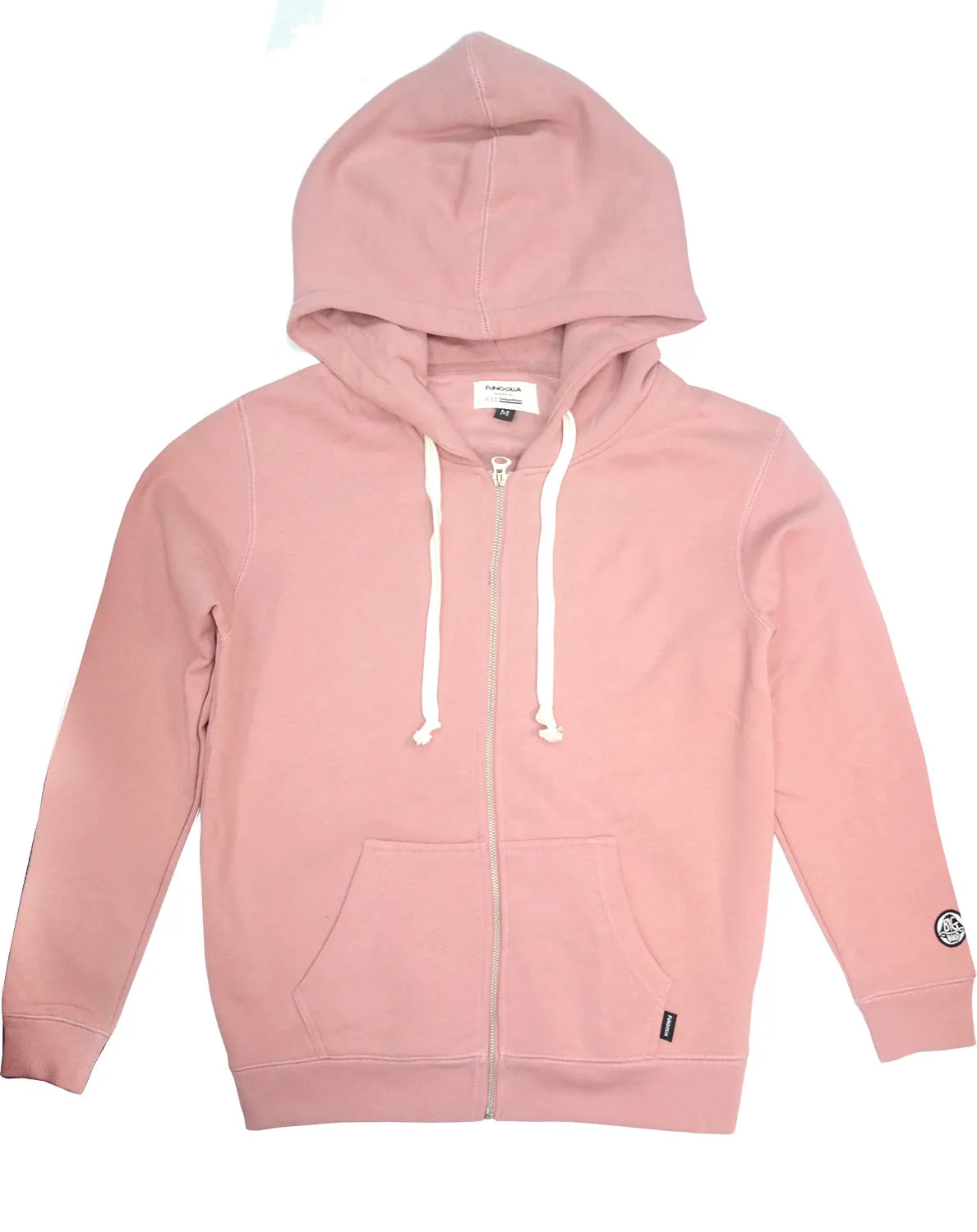 <A 000a110c>Fungolia Big Hood Fleece Zip-Up Hoodie - Plain (Dusty Pink)