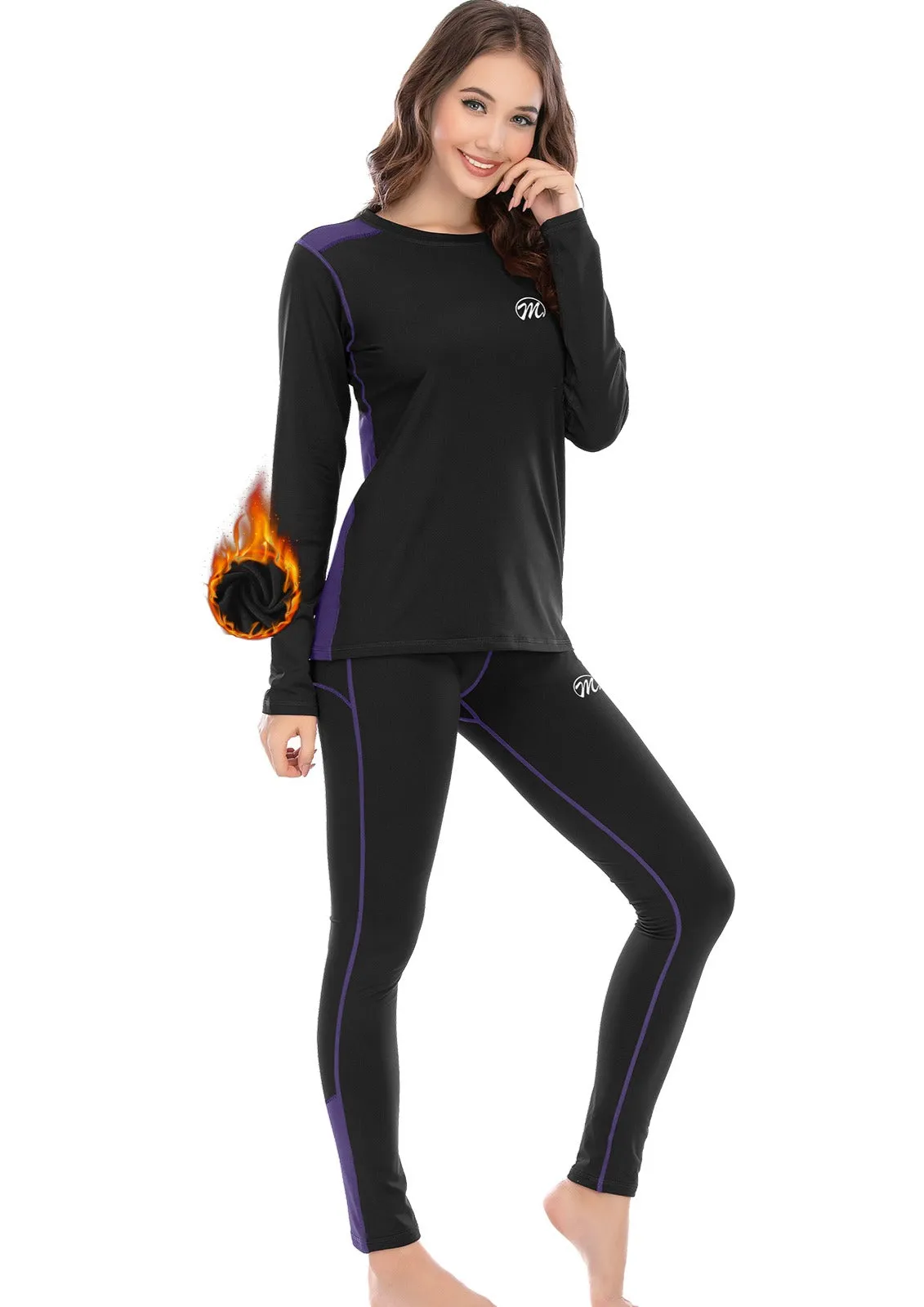 MEETWEE PURPLE Winter Thermal Underwear Set