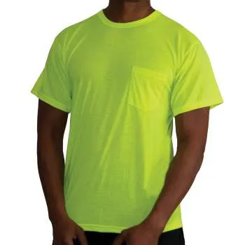 Moisture Wicking Pocket T-Shirt - Safety Green