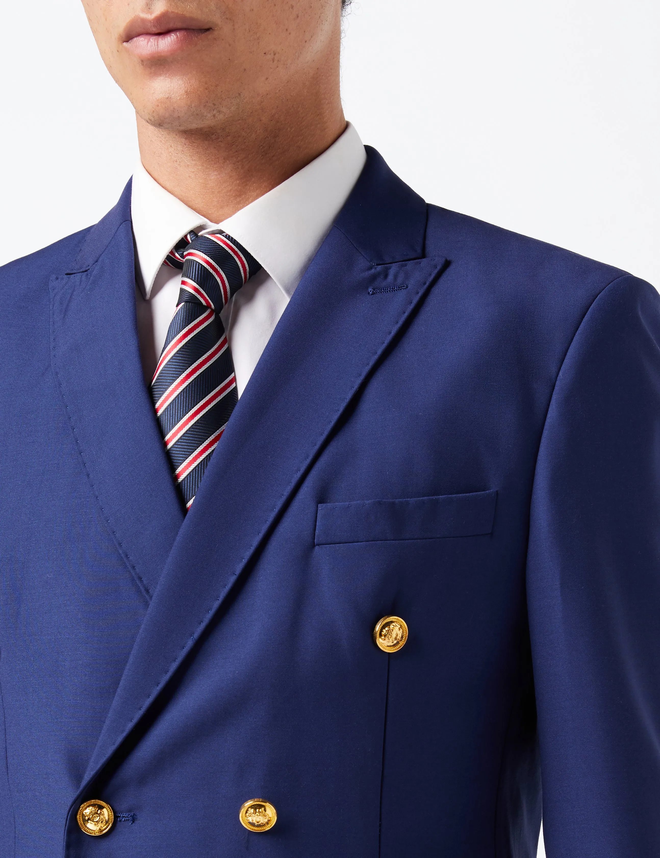 NAVY DOUBLE BREASTED GOLD BUTTON SUIT