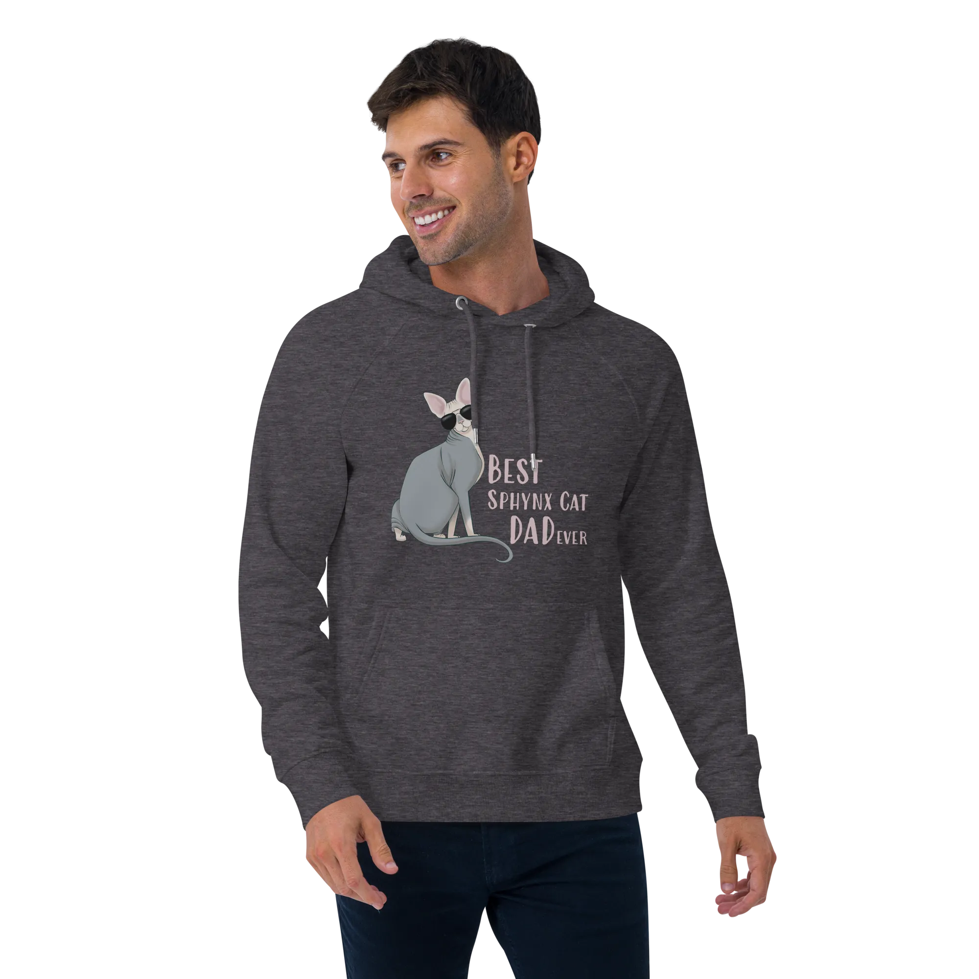 "BEST SPHYNX CAT DAD" UNISEX ECO HOODIE