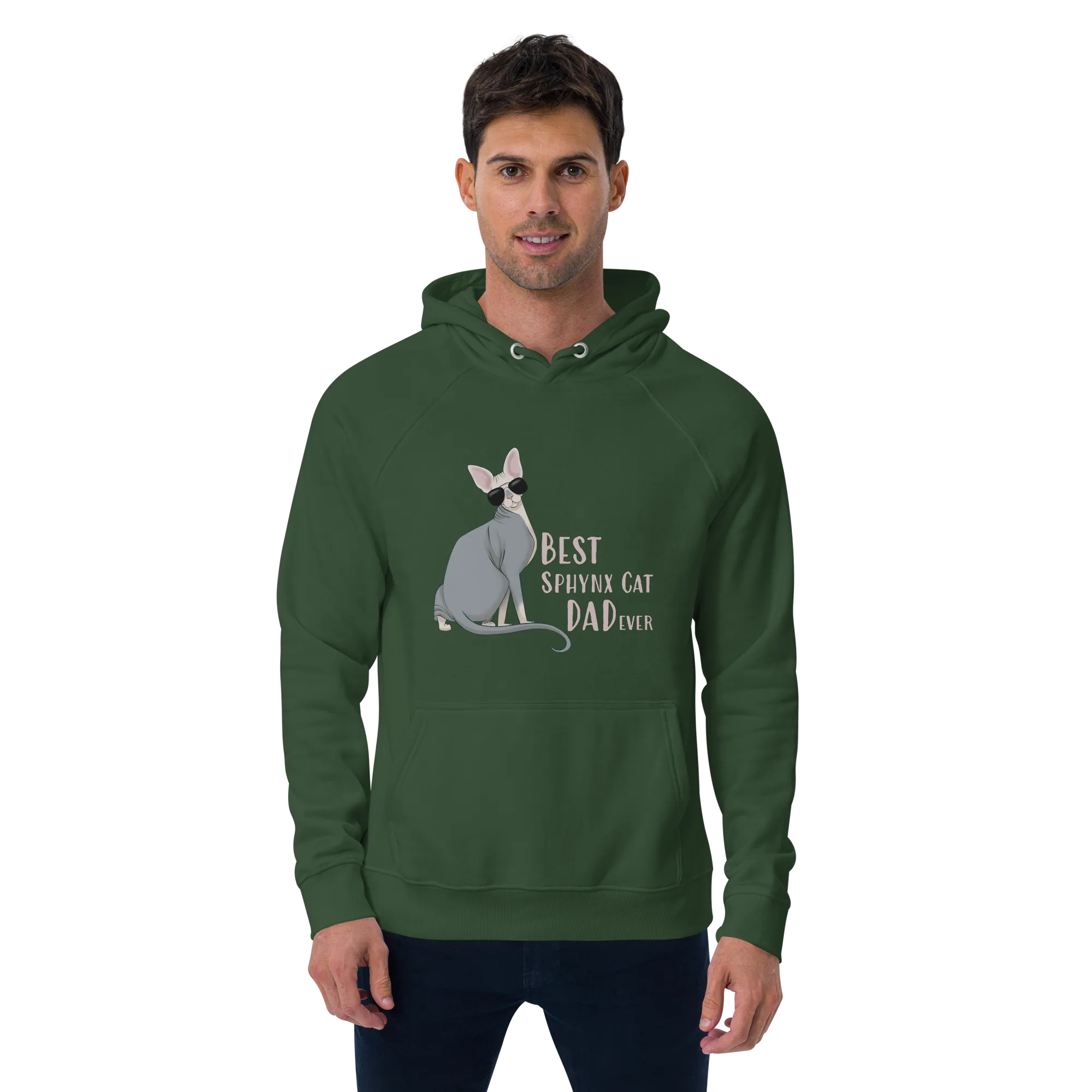 "BEST SPHYNX CAT DAD" UNISEX ECO HOODIE