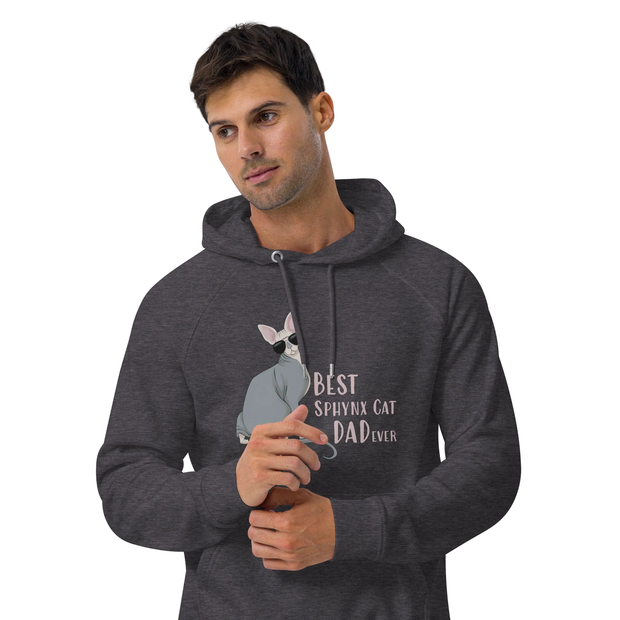 "BEST SPHYNX CAT DAD" UNISEX ECO HOODIE