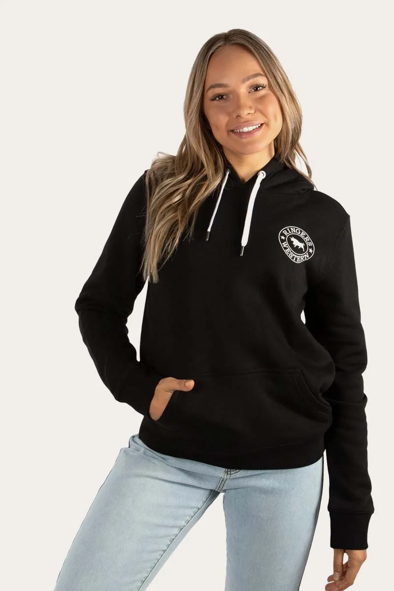 Signature Bull Womens Pullover Hoodie - Black/White