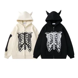 Skull Body Personalized Hoodie Coat