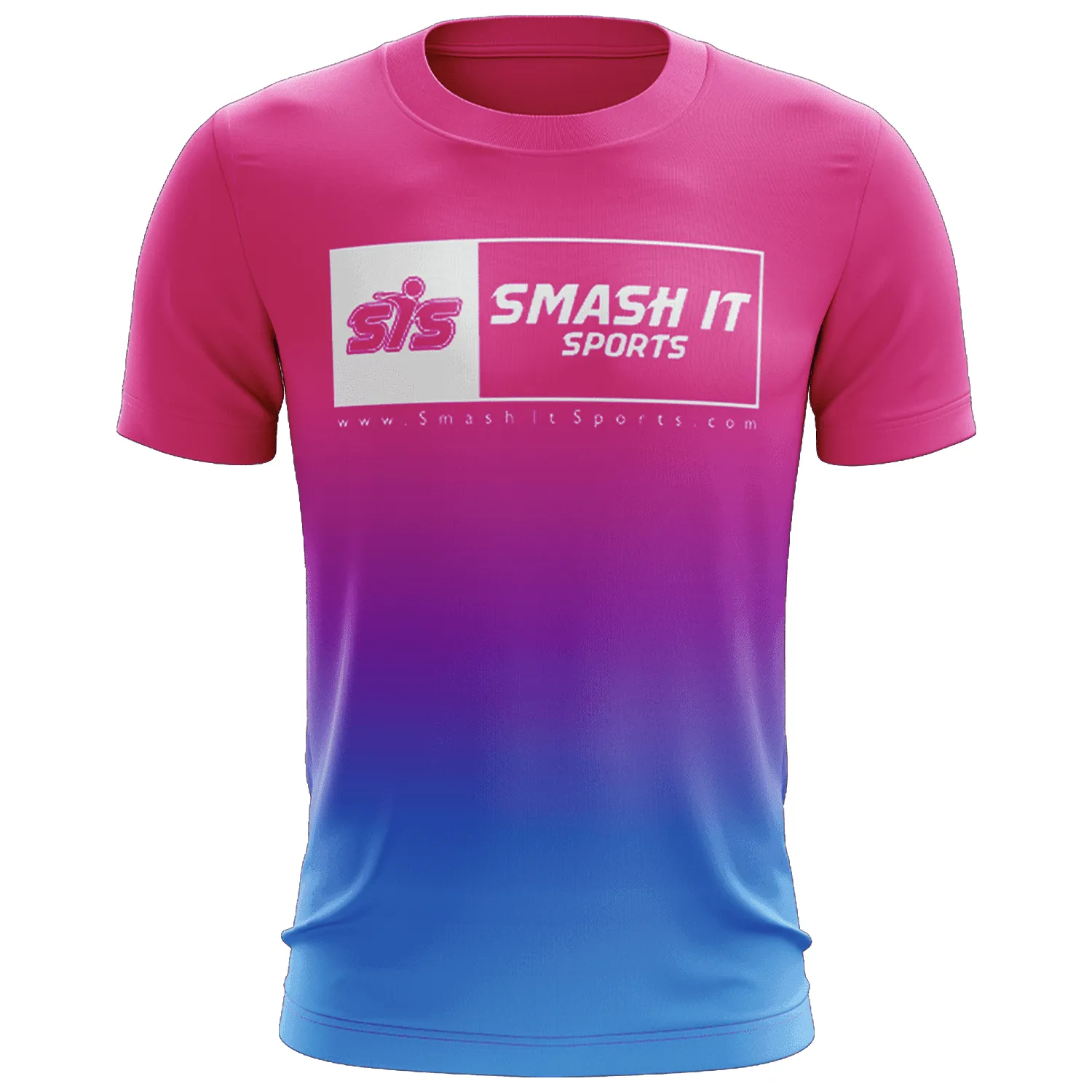 Smash It Sports EVO-Tech Short Sleeve Shirt - Pink/Carolina Fade Boxed Logo