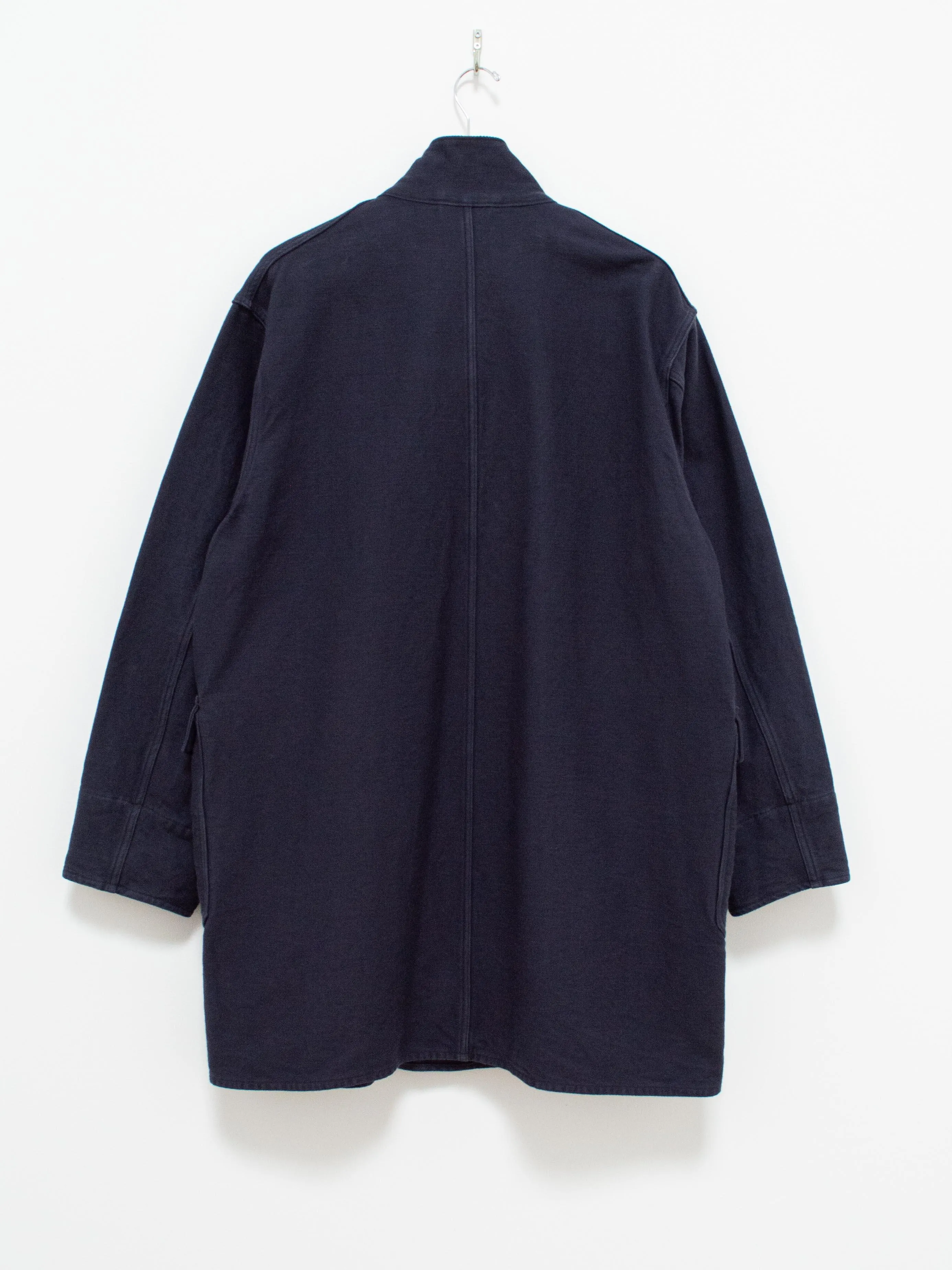 Stand Collar Coat - Navy