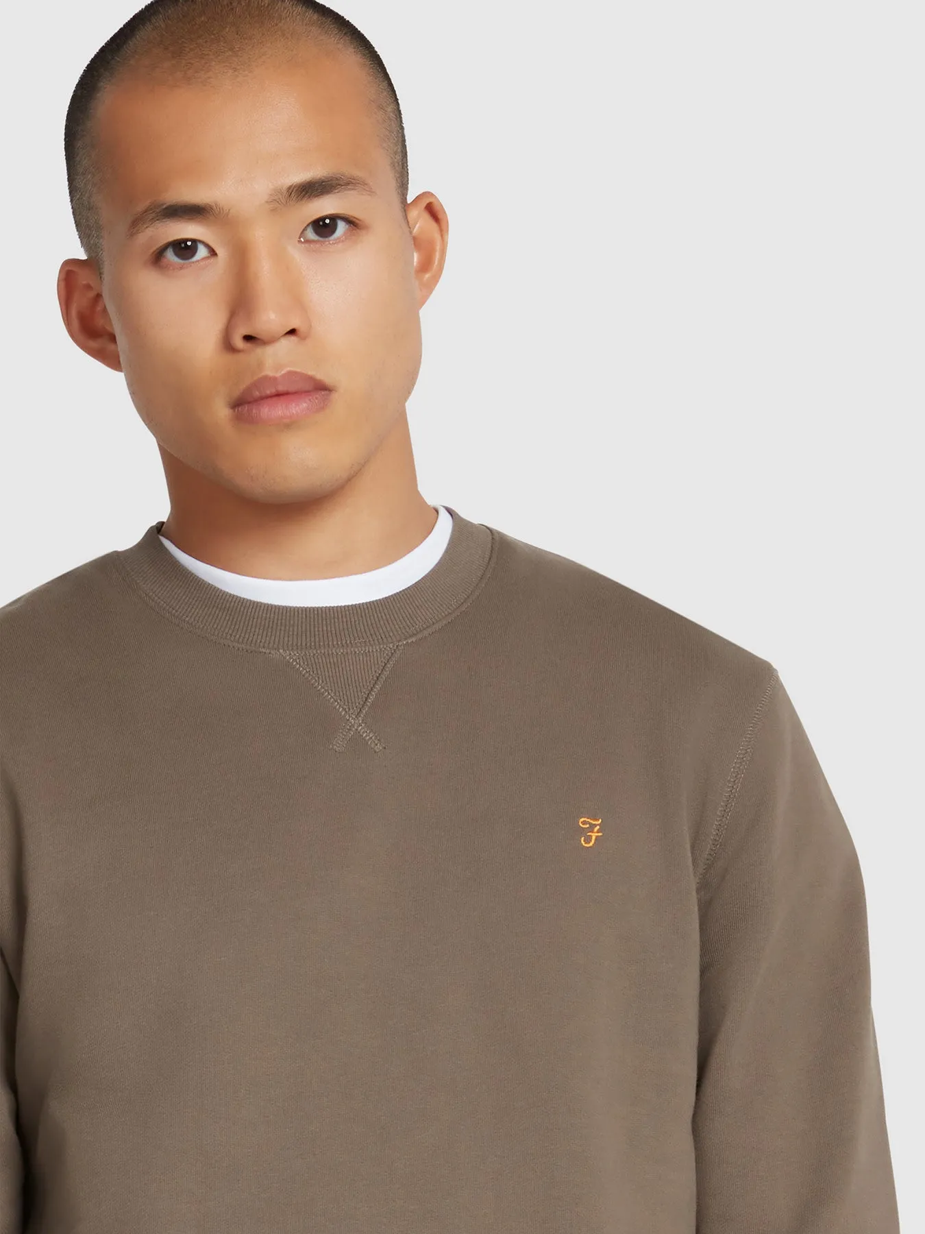 Tim Organic Cotton Crew Neck Sweatshirt In Mushroom Grey