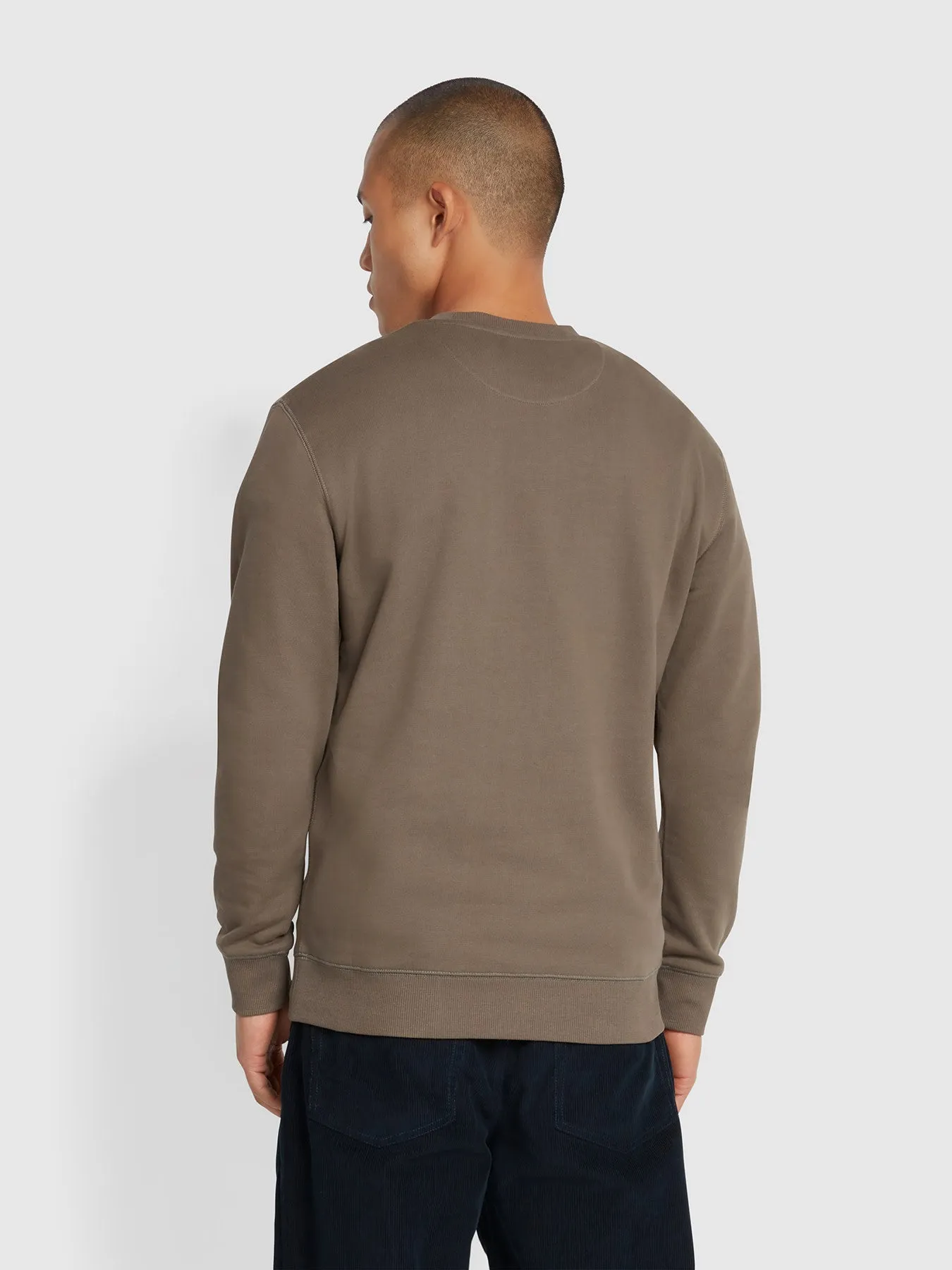 Tim Organic Cotton Crew Neck Sweatshirt In Mushroom Grey