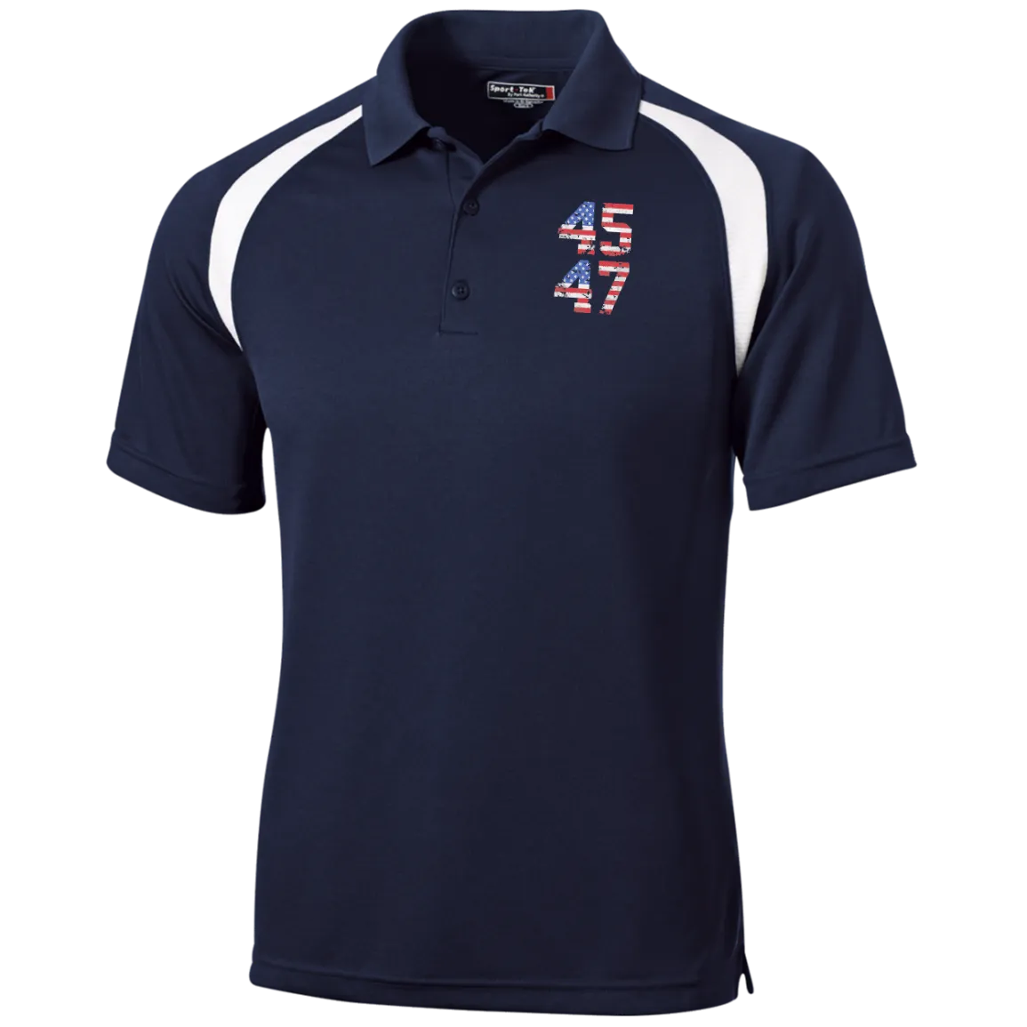 Trump 45-47 American Flag Moisture Wicking Golf Shirt