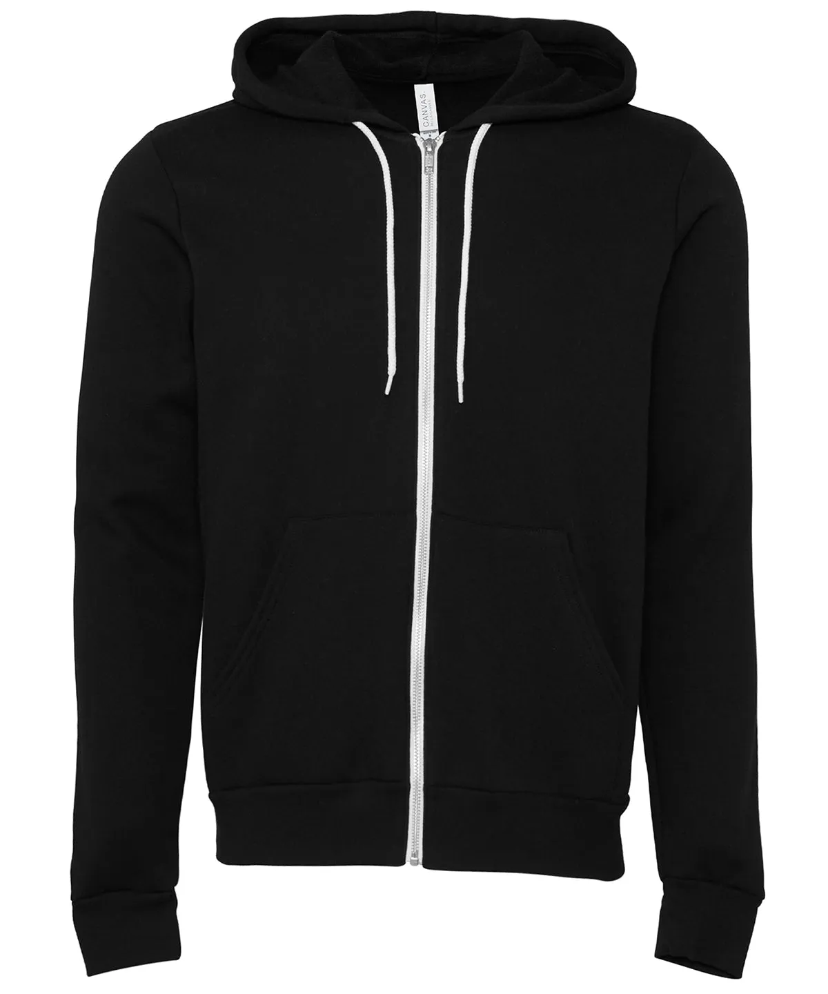 Unisex polycotton fleece full-zip hoodie | DTG Black